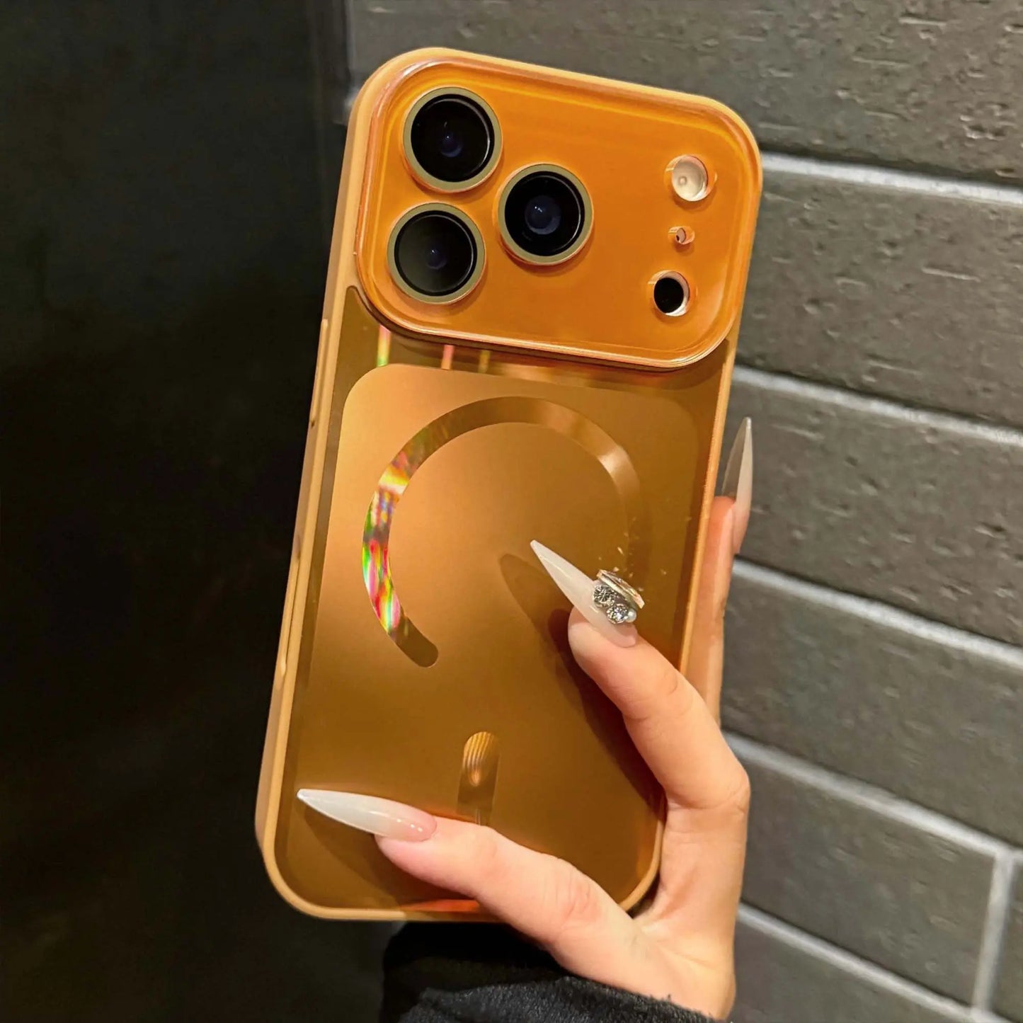 Premium Flowing Light Full Coverage Lens Phone Case for Iphone 13-17 Pro Max Magsafe Dustproof Magnetic Wireless Shockproof Protector for Girls & Boys ZT