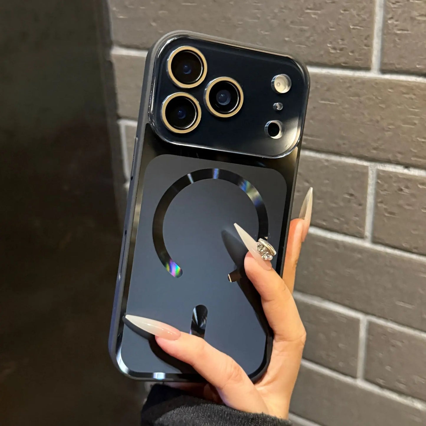 Premium Flowing Light Full Coverage Lens Phone Case for Iphone 13-17 Pro Max Magsafe Dustproof Magnetic Wireless Shockproof Protector for Girls & Boys ZT