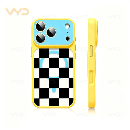 Checkerboard Black White Grid Phone Case - Fashion Minimalist Modern Line Design, Compatible with Iphone 17 Series (Pro Max, Air), 17, 16 Plus, 15, 14, 13, 12, 11 Pro Max, Ideal Gift, Accessories, Protective Covers, Decorative Smartphone Protector
