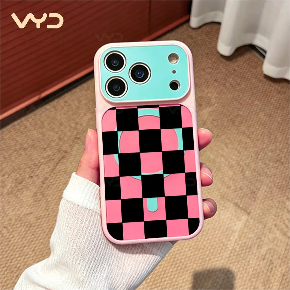 Checkerboard Black White Grid Phone Case - Fashion Minimalist Modern Line Design, Compatible with Iphone 17 Series (Pro Max, Air), 17, 16 Plus, 15, 14, 13, 12, 11 Pro Max, Ideal Gift, Accessories, Protective Covers, Decorative Smartphone Protector