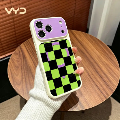 Checkerboard Black White Grid Phone Case - Fashion Minimalist Modern Line Design, Compatible with Iphone 17 Series (Pro Max, Air), 17, 16 Plus, 15, 14, 13, 12, 11 Pro Max, Ideal Gift, Accessories, Protective Covers, Decorative Smartphone Protector