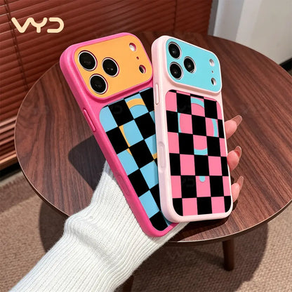 Checkerboard Black White Grid Phone Case - Fashion Minimalist Modern Line Design, Compatible with Iphone 17 Series (Pro Max, Air), 17, 16 Plus, 15, 14, 13, 12, 11 Pro Max, Ideal Gift, Accessories, Protective Covers, Decorative Smartphone Protector