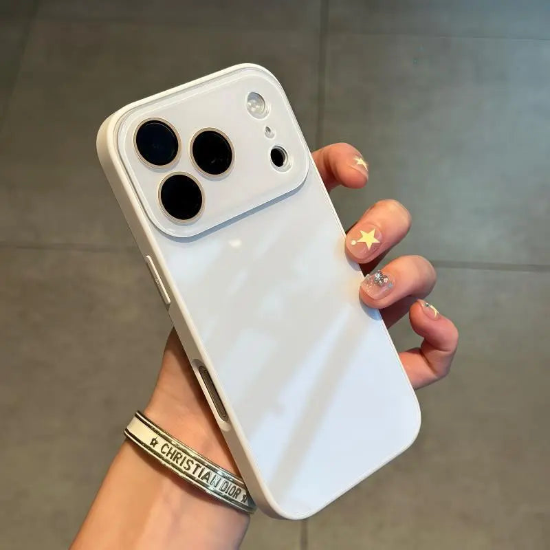 Luxury Crystal Texture Cellphone Casing - Skin-Feeling Solid Color Durable Protector Accessories for Iphone17/16/15/14/13 Pro Max Series, IPCASE-22