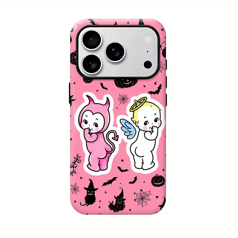Kewpie Spooky Kitsch Halloween Toddler Phone Case Phone Case - Shock-Proof, Lightweight, Multi-Model Protection Cover Casing with Handle, Cellphone Casing Accessory for Iphone 11-17, Samsung S22-S26 (Check Sizes)