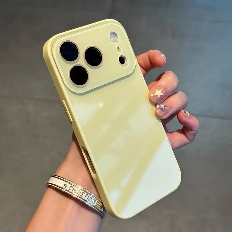 Luxury Crystal Texture Cellphone Casing - Skin-Feeling Solid Color Durable Protector Accessories for Iphone17/16/15/14/13 Pro Max Series, IPCASE-22