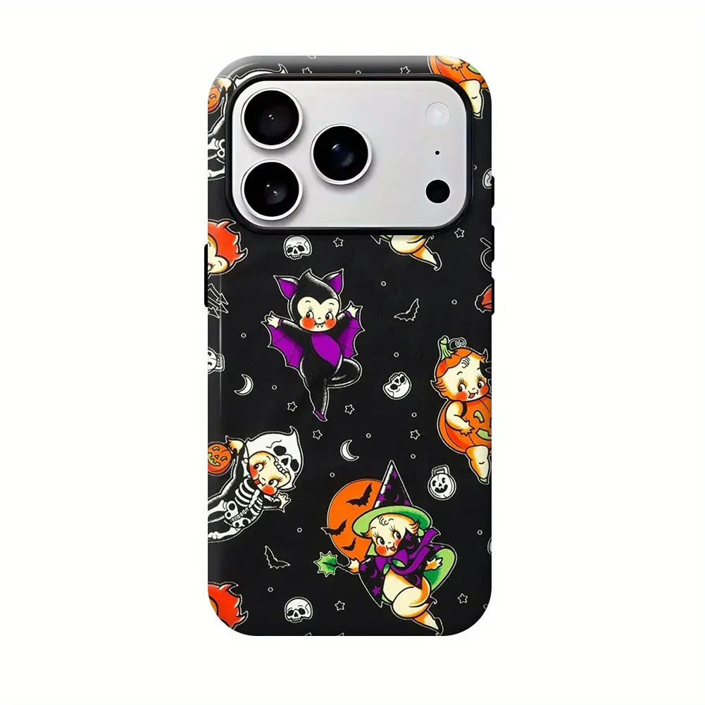 Kewpie Spooky Kitsch Halloween Toddler Phone Case Phone Case - Shock-Proof, Lightweight, Multi-Model Protection Cover Casing with Handle, Cellphone Casing Accessory for Iphone 11-17, Samsung S22-S26 (Check Sizes)