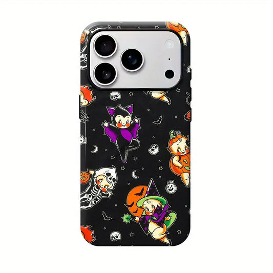 Kewpie Spooky Kitsch Halloween Toddler Phone Case Phone Case - Shock-Proof, Lightweight, Multi-Model Protection Cover Casing with Handle, Cellphone Casing Accessory for Iphone 11-17, Samsung S22-S26 (Check Sizes)
