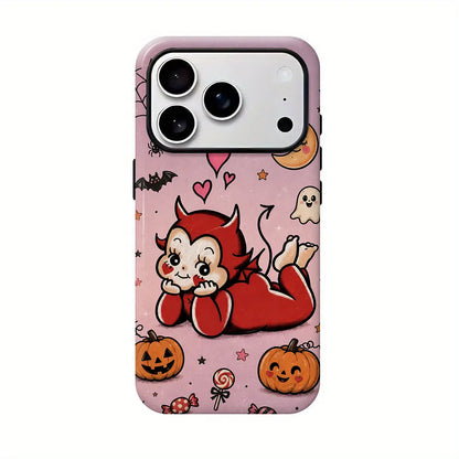 Kewpie Spooky Kitsch Halloween Toddler Phone Case Phone Case - Shock-Proof, Lightweight, Multi-Model Protection Cover Casing with Handle, Cellphone Casing Accessory for Iphone 11-17, Samsung S22-S26 (Check Sizes)
