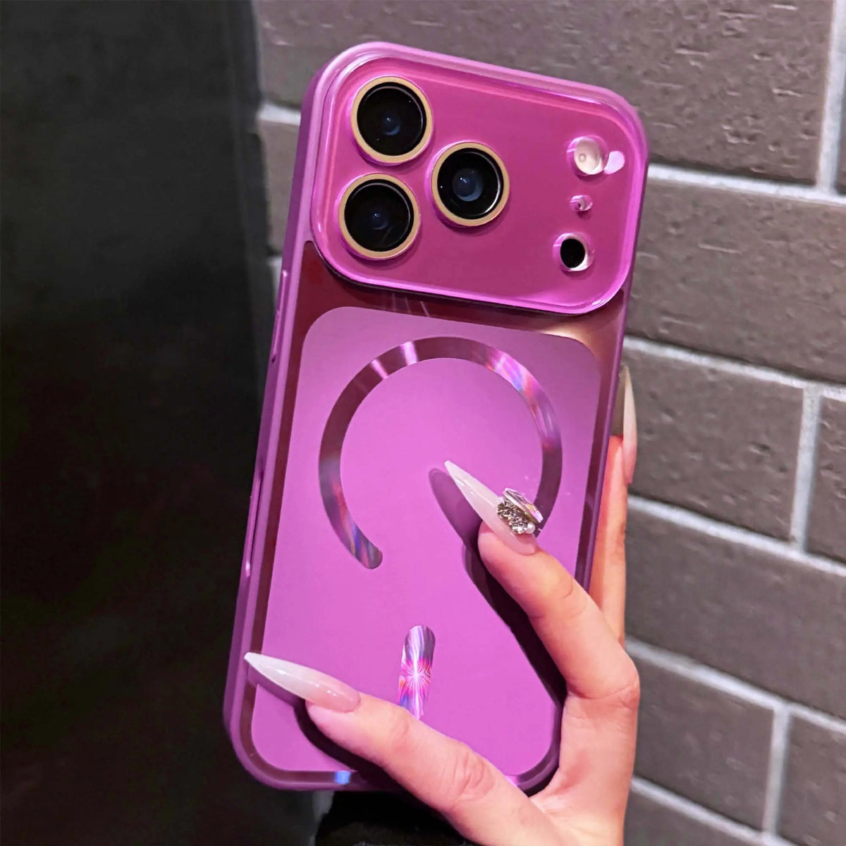 Premium Flowing Light Full Coverage Lens Phone Case for Iphone 13-17 Pro Max Magsafe Dustproof Magnetic Wireless Shockproof Protector for Girls & Boys ZT