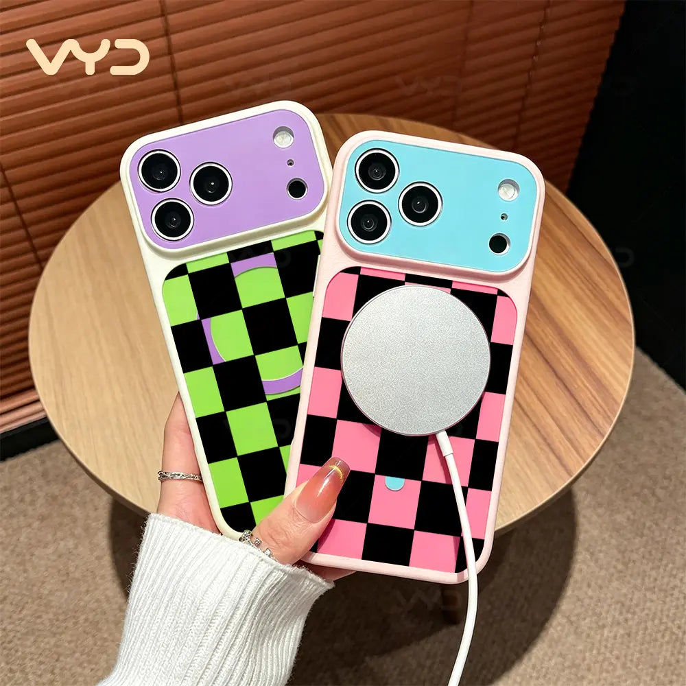 Checkerboard Black White Grid Phone Case - Fashion Minimalist Modern Line Design, Compatible with Iphone 17 Series (Pro Max, Air), 17, 16 Plus, 15, 14, 13, 12, 11 Pro Max, Ideal Gift, Accessories, Protective Covers, Decorative Smartphone Protector